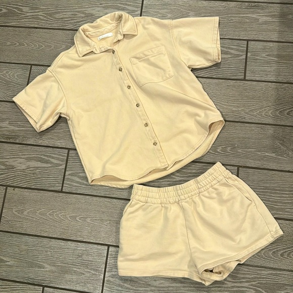Oak + Fort Cream Sweat Set Medium - Picture 1 of 5